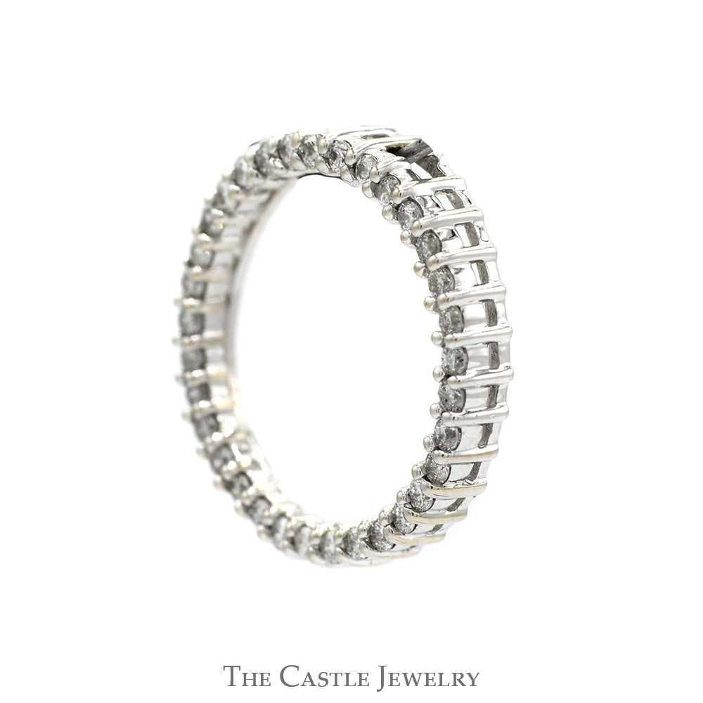 1/2cttw Round Diamond Open Circle of Love Pendant in 14k White Gold