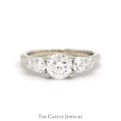 1.75cttw Lab Grown Diamond Engagement Ring with Accented Sides in 14k White Gold