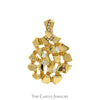 1/3cttw Diamond Accented Nugget Style Pendant in 14k Yellow Gold - Thumbnail 1
