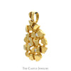 1/3cttw Diamond Accented Nugget Style Pendant in 14k Yellow Gold - Thumbnail 2