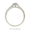 1/2cttw Round Diamond Solitaire Engagement Ring with Diamond Halo & Accented Sides in 14k White Gold - Thumbnail 2
