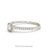 1/2cttw Round Diamond Solitaire Engagement Ring with Diamond Halo & Accented Sides in 14k White Gold - Thumbnail 3