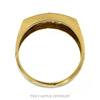 Diamond Accented "DAD" Ring with Brushed Textured Sides in 10k Yellow Gold - Thumbnail 2