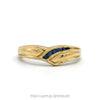 10k yellow gold sapphire wishbone chevron band — top view - Thumbnail 1