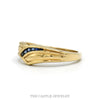 Side profile of the 10k yellow gold sapphire wishbone band - Thumbnail 2