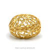 14k yellow gold open leaf designed dome ring — top view - Thumbnail 1
