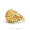 Side profile of the 14k yellow gold pierced leaf dome ring - Thumbnail 2