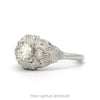 Side profile of the 14k white gold Art Deco filigree ring showing openwork - Thumbnail 2