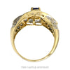 Oval Cut Tanzanite Ring with Round and Baguette Diamond Cluster Accents in 14k Yellow Gold - Thumbnail 2