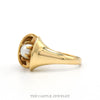 Side profile of the 14k yellow gold pearl flower ring - Thumbnail 2