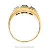 1/2cttw Three Stone Diamond Men's Ring with Brush Textured Sides in 14k Yellow Gold - Thumbnail 2