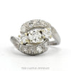 1cttw Bypass Designed Three Stone Ring with Diamond Accents in 10k White Gold - Thumbnail 1