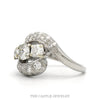 1cttw Bypass Designed Three Stone Ring with Diamond Accents in 10k White Gold - Thumbnail 3