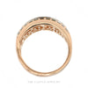 Front-facing view of the Kallati 14k rose gold three-row diamond band showing center princess and baguette row - Thumbnail 3