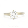 14k white gold round brilliant diamond 6-prong solitaire engagement ring — top view - Thumbnail 1
