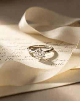 1.06ct Round Brilliant Diamond Six-Prong Solitaire Engagement Ring in 14k White Gold