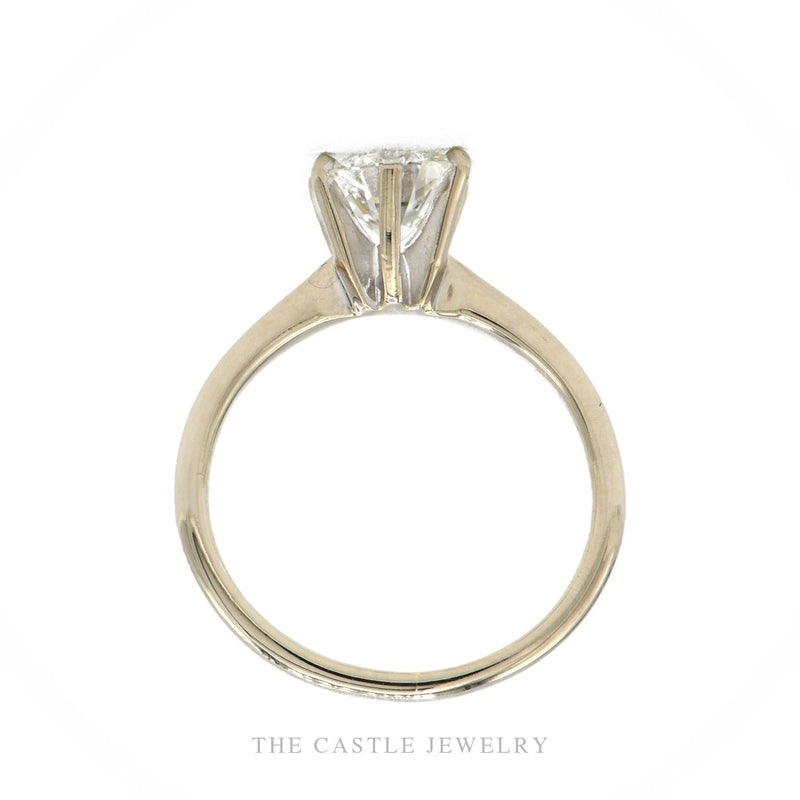 Front-facing view of the 14k white gold 1.06ct diamond 6-prong solitaire