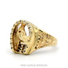 Side profile of the 10k yellow gold horsehead ring showing nugget shoulders - Thumbnail 2