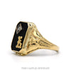 Side profile of the 10k yellow gold onyx L signet ring - Thumbnail 2
