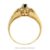 Front-facing view of the 10k yellow gold marquise sapphire ring - Thumbnail 3