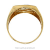 Front-facing view of the .08cttw diamond two tone eagle signet ring in 10k gold - Thumbnail 3