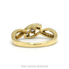 Front-facing view of the 10k yellow gold three-stone ring - Thumbnail 3