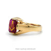 Side profile of the 10k yellow gold Masonic red stone signet ring - Thumbnail 2