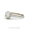 Side profile of the 14k white gold diamond cluster ring showing the tapering pavé shoulders - Thumbnail 2