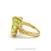 Side profile of the 14k yellow gold dolphin ring showing the carved wave shank - Thumbnail 2