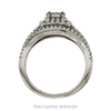 Front-facing view of the .50ct cushion cut double halo bridal set in 14k white gold - Thumbnail 3