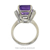 Front-facing view of the emerald cut amethyst ring in 14k white gold - Thumbnail 3