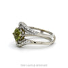 Side profile of the cushion peridot freeform ring showing the split band - Thumbnail 2