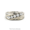 Men's 1cttw 5 Round Diagonally Nick Set Diamond Band in 14k White Gold - Thumbnail 1