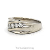 Men's 1cttw 5 Round Diagonally Nick Set Diamond Band in 14k White Gold - Thumbnail 3