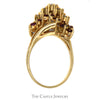 Diamond & Ruby Waterfall Cocktail Cluster Ring in 14k Yellow Gold Split Shank Setting - Thumbnail 2