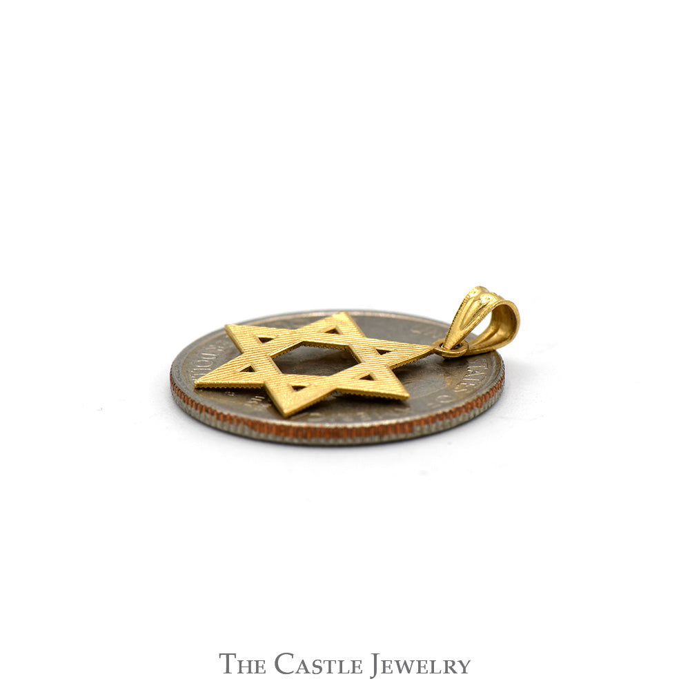 Open Designed Star of David Pendant in 14k Yellow Gold