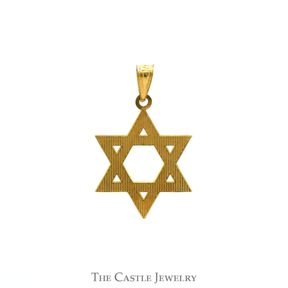 Open Designed Star of David Pendant in 14k Yellow Gold