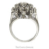 1/2cttw Flower Shaped Diamond Cluster Ring in 14k White Gold - Thumbnail 2