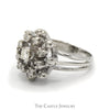 1/2cttw Flower Shaped Diamond Cluster Ring in 14k White Gold - Thumbnail 3