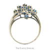Marquise Cut Blue Topaz Cluster Ring with Split Shank Sides in 10k White Gold - Thumbnail 2