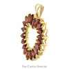 Heart Shaped Pendant of Marquise Garnets in 10k Yellow Gold - Thumbnail 2