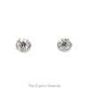 .65cttw Round Diamond Stud Earrings in 14k White Gold Screw Backs - Thumbnail 1