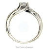 1/2cttw Princess Cut Diamond Solitaire with Round Diamond Accents in 14k White Gold - Thumbnail 2