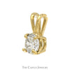 1/2ct Round Brilliant Cut Diamond Solitaire Pendant in 14k Yellow Gold - Thumbnail 2