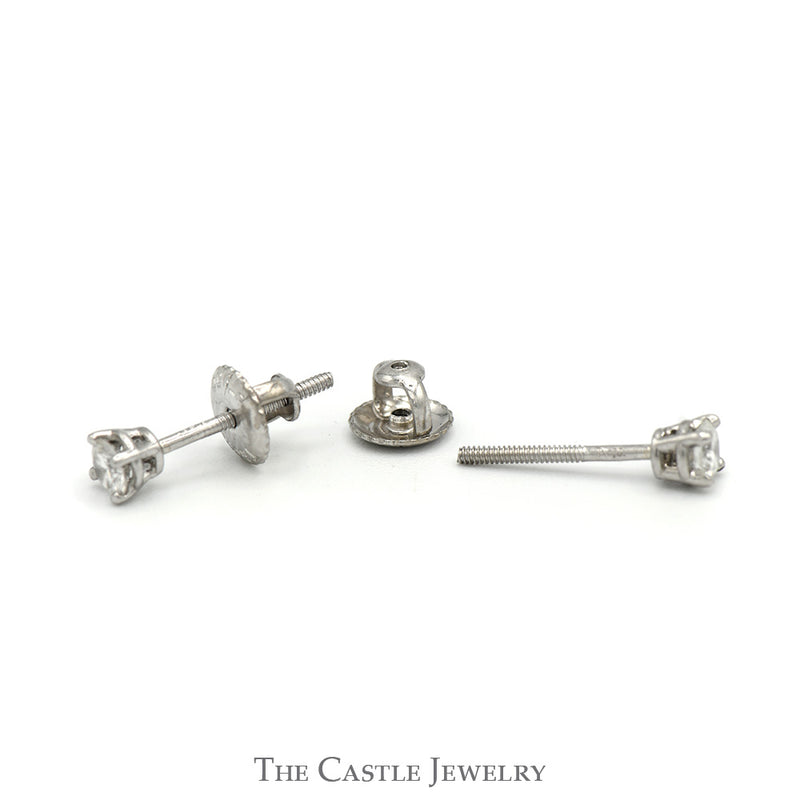 Tiffany & Co Round Diamond Stud Earrings in Platinum Screw Backs