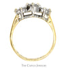 1cttw Triple Flower Diamond Cluster Ring in 14k Yellow Gold - Thumbnail 2