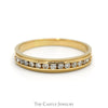 1/4cttw Channel Set Round Diamond Wedding Band with Milgrain Detail in 14k Yellow Gold - Thumbnail 1