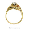 1/2ct Round Diamond Solitaire in 14k Yellow Gold Open Looped Designed Ring - Thumbnail 2