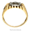 Two Tone Diamond Masonic Ring in 10k White and Yellow Gold - Thumbnail 2