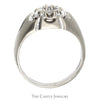 1/2cttw 7 Diamond Cluster Ring in Ridged Designed Brushed 10k White Gold Mounting - Thumbnail 2